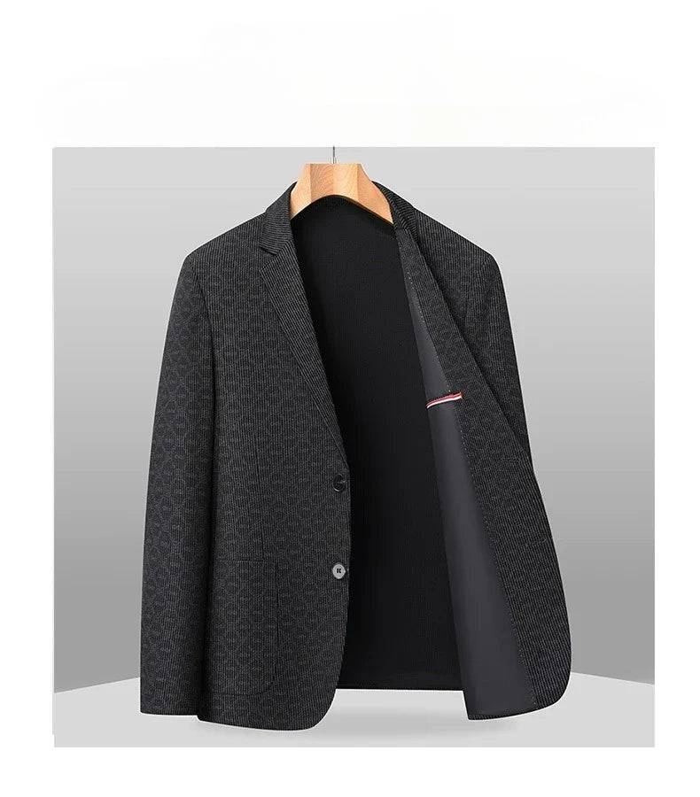 2026 New Men's Pinstripe Blazer High Quality Business Casual Slim Fit Suit Jacket For Work & Daily Wear