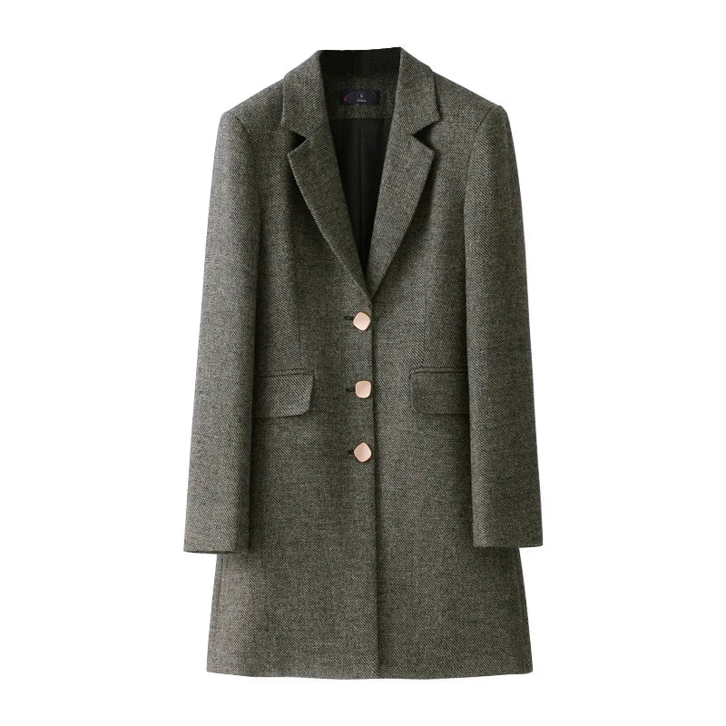 High End Windbreaker Coat Professional Suit Female Autumn Winter Formal Ladies Lengthen Business Suits Women Work Office Uniform