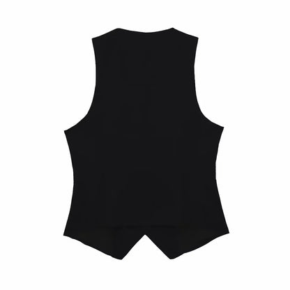 Women's Vest Tops 2024 Cropped Sleeveless Suit Vest Office Casual White Black Vest For Women Summer Formal Vests Woman