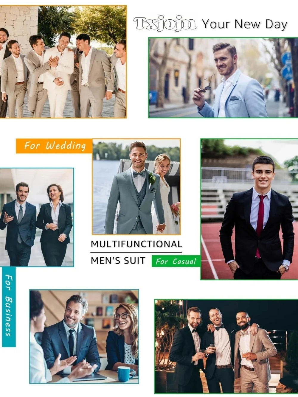 Black Elegant Men's Double Breasted Suits 2 Pieces Stage Performance Peak Lapel Man Formal Suit Set Wedding Groom Sets XS-6XL