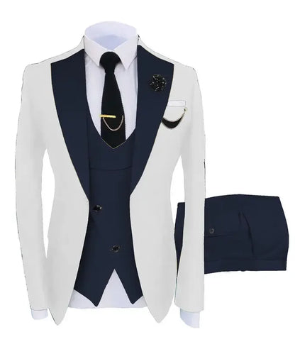 3pcs Men Coat Business Formal Slim Fit Suit Costumes Pour Homme Set Party Vest Pants Wedding Blazer Verde Hombre Terno Masculino