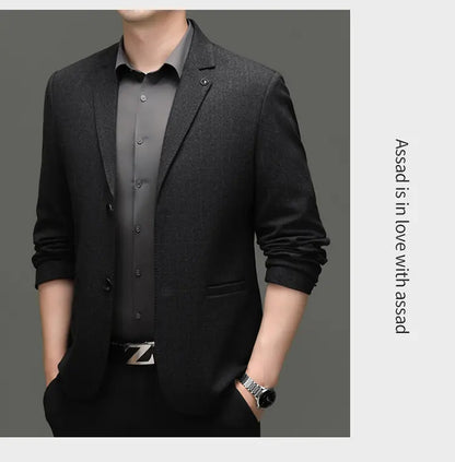 Men's Smart Casual Blazer Single Breasted Dark Pattern Coffee & Grey Spring Autumn