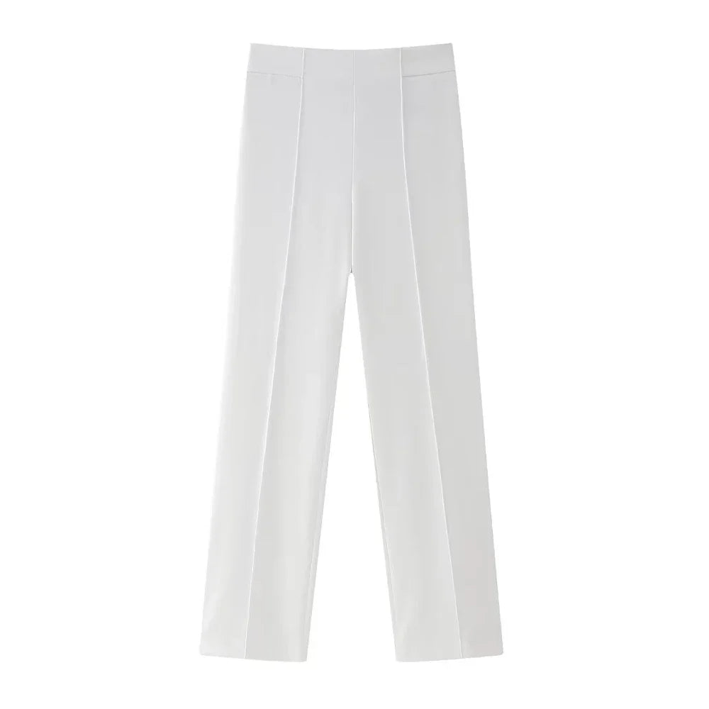Elegant Shawl Lapel Women Suits Two Piece Summer Long Sleeves No Buttons Tuxedo Slim Casual Daily Pants Sets (Blazer+Pants)