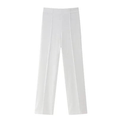 Elegant Shawl Lapel Women Suits Two Piece Summer Long Sleeves No Buttons Tuxedo Slim Casual Daily Pants Sets (Blazer+Pants)
