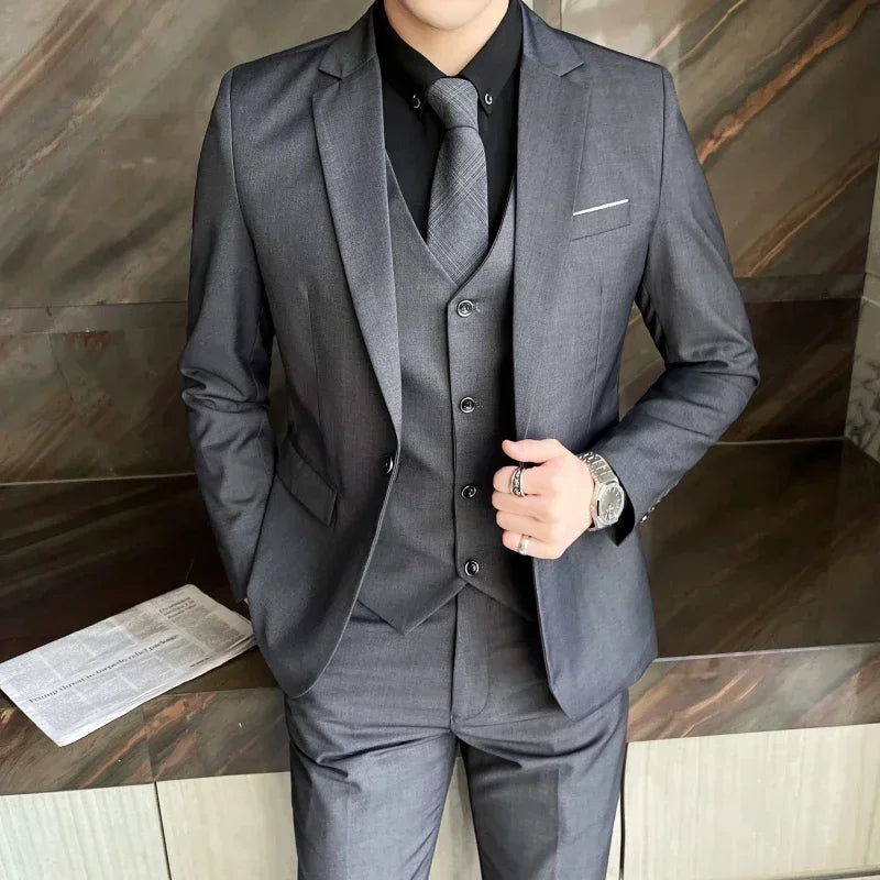 Men's Slim Fit Wedding Suit – 2 & 3 Piece Formal Set for Groom & Business