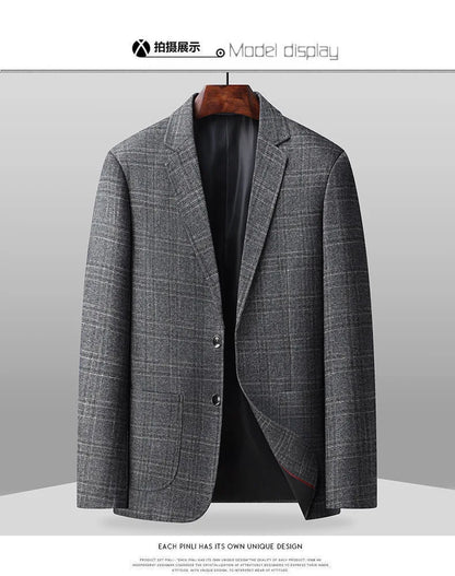 Blazer's New Outdoor Men's Fashion, Sporty and Slimming British Style Business Gentleman's Versatile Wedding Checkered Blazer