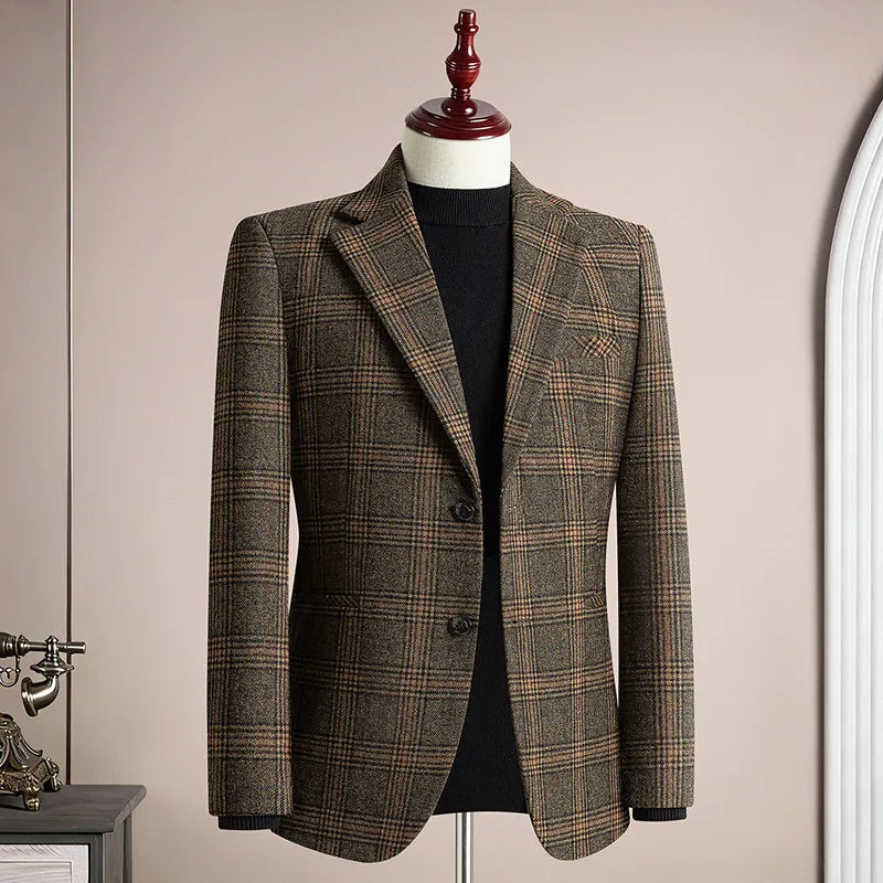 2026 Spring Wool Suit Jacket for Men High Quality Casual Business Formal Jacket Slim Fit Wedding Groom Blazers Masculino