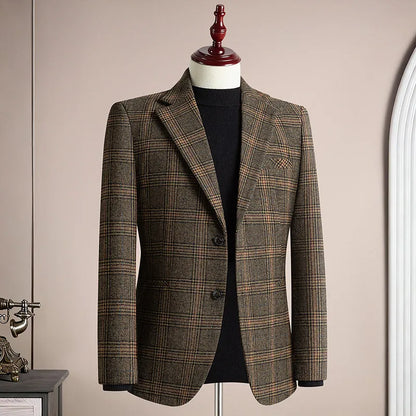 2026 Spring Wool Suit Jacket for Men High Quality Casual Business Formal Jacket Slim Fit Wedding Groom Blazers Masculino
