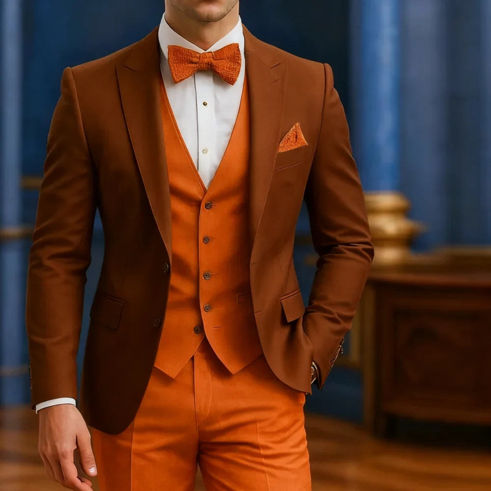 3 Piece Slim Fit Tuxedo Suit for Men – Wedding & Formal Occasions