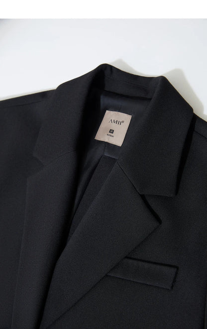 Blazers For Women 2026 Autumn New Black Jacket Notched Double Buckle Loose Mid-length Office Lady Versatile Jackets12453040