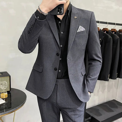 Men's Slim Fit Wedding Suit – Blazer & Pants Set