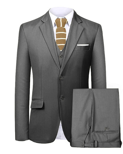 Men's 3 Pieces Suit Two Buttons Notch Lapel Jacket Waistcoat and Trousers Dinner Wedding Tuxedos Slim Fit Formal Business Suits
