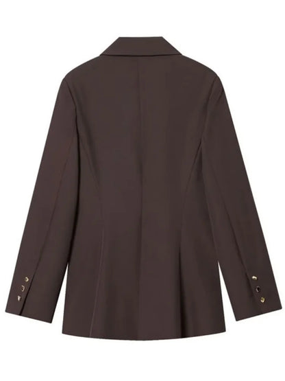 Women Asymmetric Buckle Blazer Elegant Wrap Suit Jacket Slim Waist Tailored Office Lady Workwear Fashion Blazer Coat