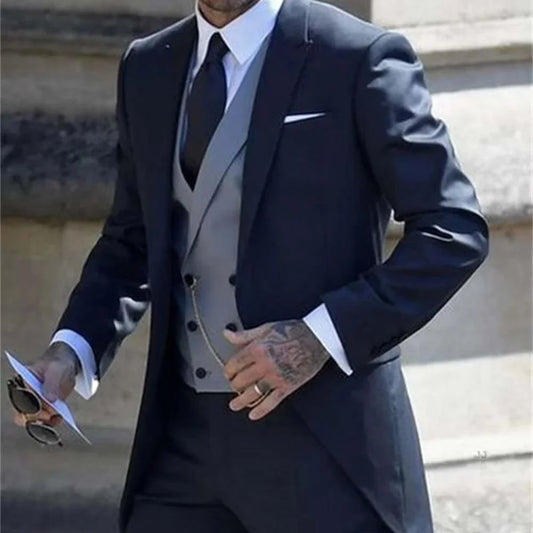 3-Piece Men's Slim Fit Suit – Italian Gentleman Style Wedding & Formal Tuxedo