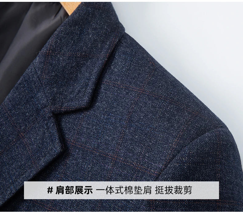 Men's Casual Loose Fit Blazer 13 Colors All-Season Plaid Suit Jacket for Men