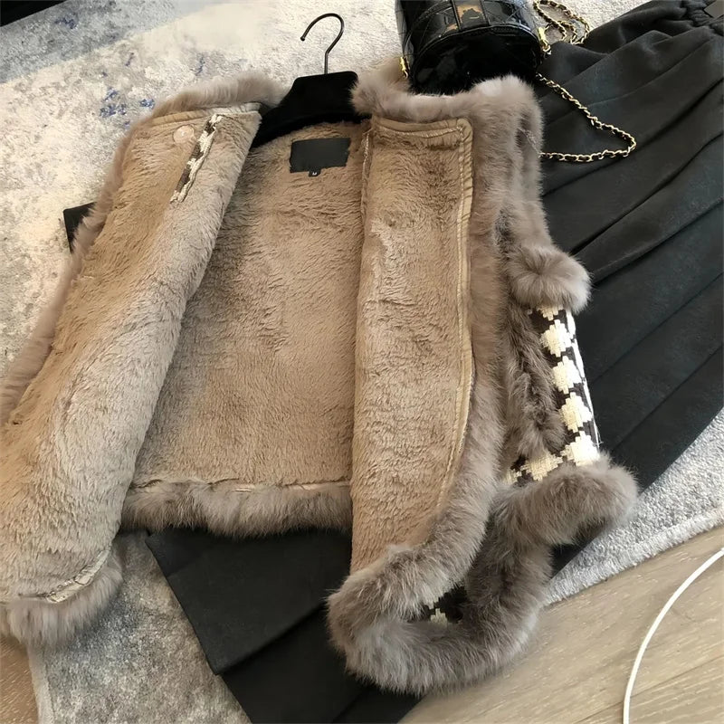 Korean Women Thousand Bird Grid Vest Coat Spring Autumn Ladies Fashion Waistcoat Jacket 2025 Female Loose Sleeveless Top Outwear