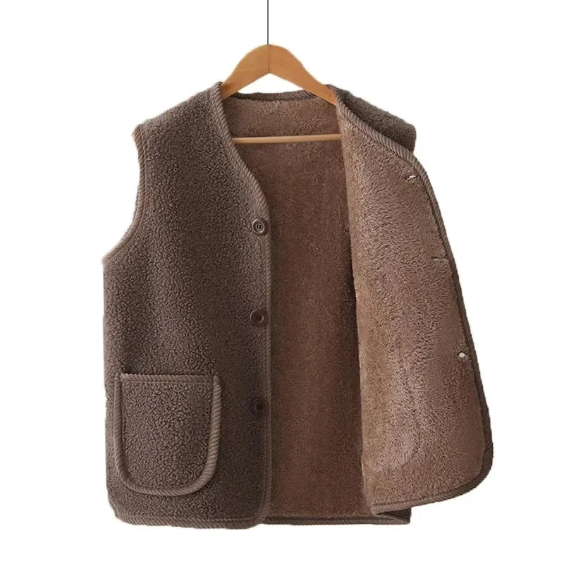 Women Large Size 5XL Parkas Waistcoat Coat Autumn Winter Female Cotton Padded Sleeveless 2025 Lady Lamb Down Cotton Vest Jacket