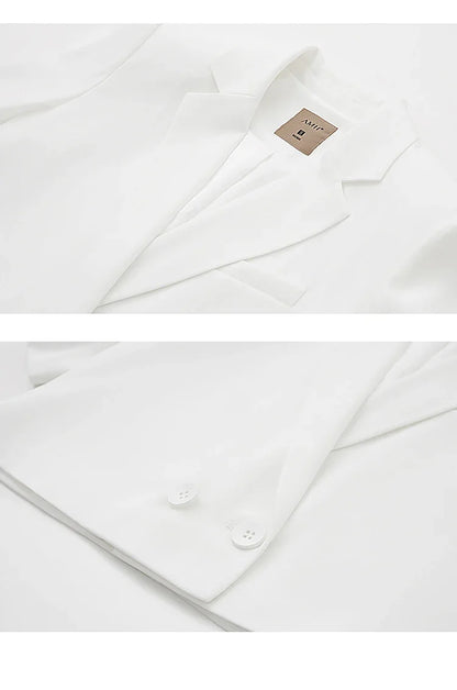 Minimalism Women's Jacket Casual Blazer 2024 Summer Shirts Office Lady Black Business Blazers Short Sleeve Tops 12322062