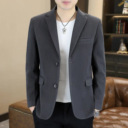 Blazer's New Men's Business Gentleman Korean-style Wedding Fashion Trendy Slimming Versatile High-end Casual Accessory Blazer