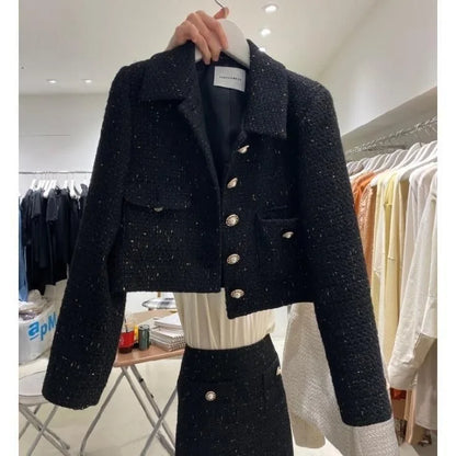 Short Tailored Jacket Little Fragrance Style Loose Fashionable Spring Autumn New Korean Version Ladies' Premium Short Coat