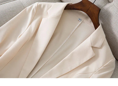 Spring Summer New Style Korean Version Silk Fashion Small Suit Jacket Women Thin Sleeve Seven Button Slim Fit Western Wear