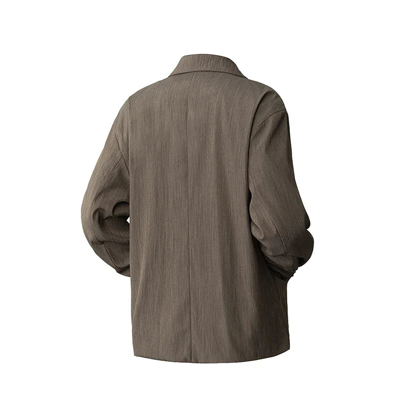 Men's Double Breasted Smart Casual Blazer – Black & Coffee | Spring Autumn Jacket