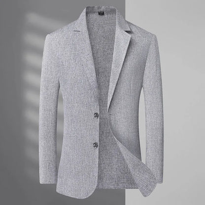 A fashionable and stylish men's sun-protective suit with a linen collar and two buttons, along with a sun-protective jacket