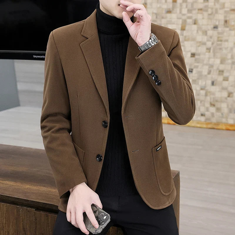Blazer  New Stylish and Slimming Middle-aged Business Casual Solid-color Wedding Banquet Host Men Outdoor Performance Blazer