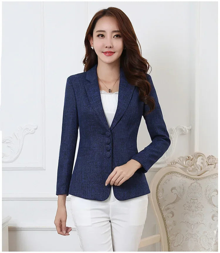 Fashion Women Blazers Jackets Work 2025 Office Lady Suit Slim Single Breasted Business Female Blazer Coats Formal Veste Femme