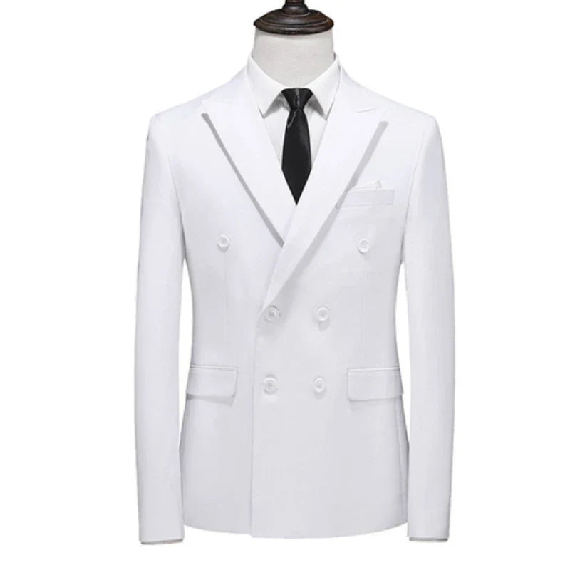 2026 Marque Mode Homme Costume de smoking croisé pour affaires/Costume ajusté pour homme Style coréen décontracté/Blazers vestes décontractées pour hommes
