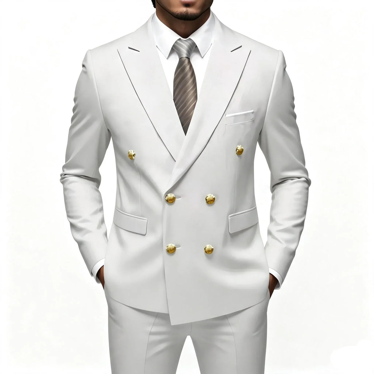 Costume 2 pièces ajusté pour homme, veste de costume et pantalon assorti, pour tenue de cérémonie, d'affaires ou de mariage