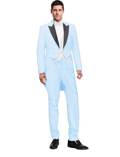 Costume 3 Pièces Solide pour Homme, Smoking de Mariage, Blazer Long, Garçon d'Honneur, Bal de Promo, Costume Masculin Tendance (Veste+Gilet+Pantalon)