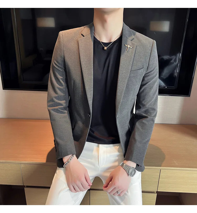 Men's Blazer Suit Jacket – Smart Casual & Business Style – 1 or 2 Button – Wedding & Party