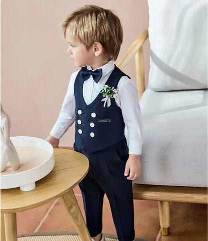 Boys Formal Suit Set – Vest, Pants & Bowtie for Kids