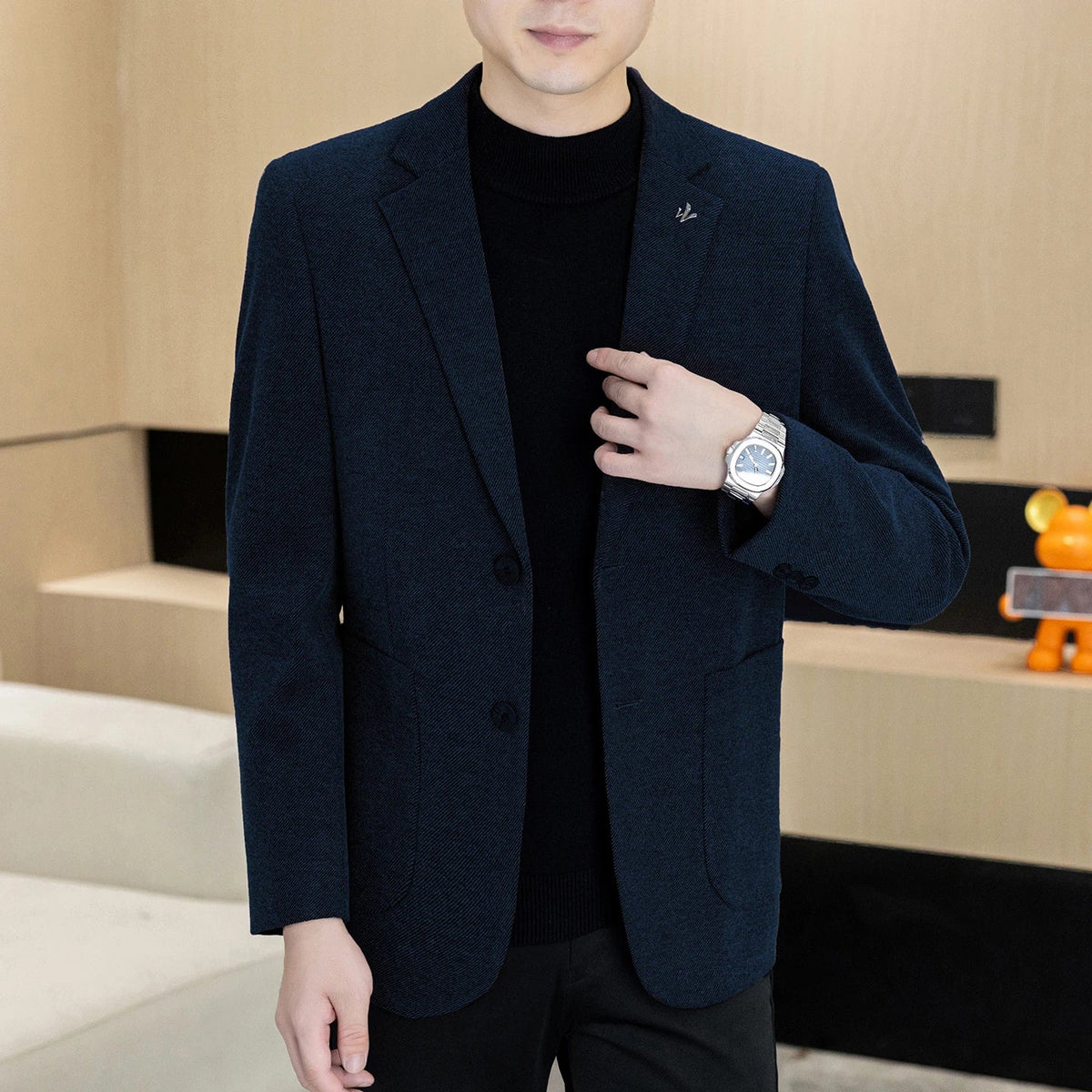 Men's Smart Casual Blazer – Single Breasted Suit Jacket for Business & Daily Wear