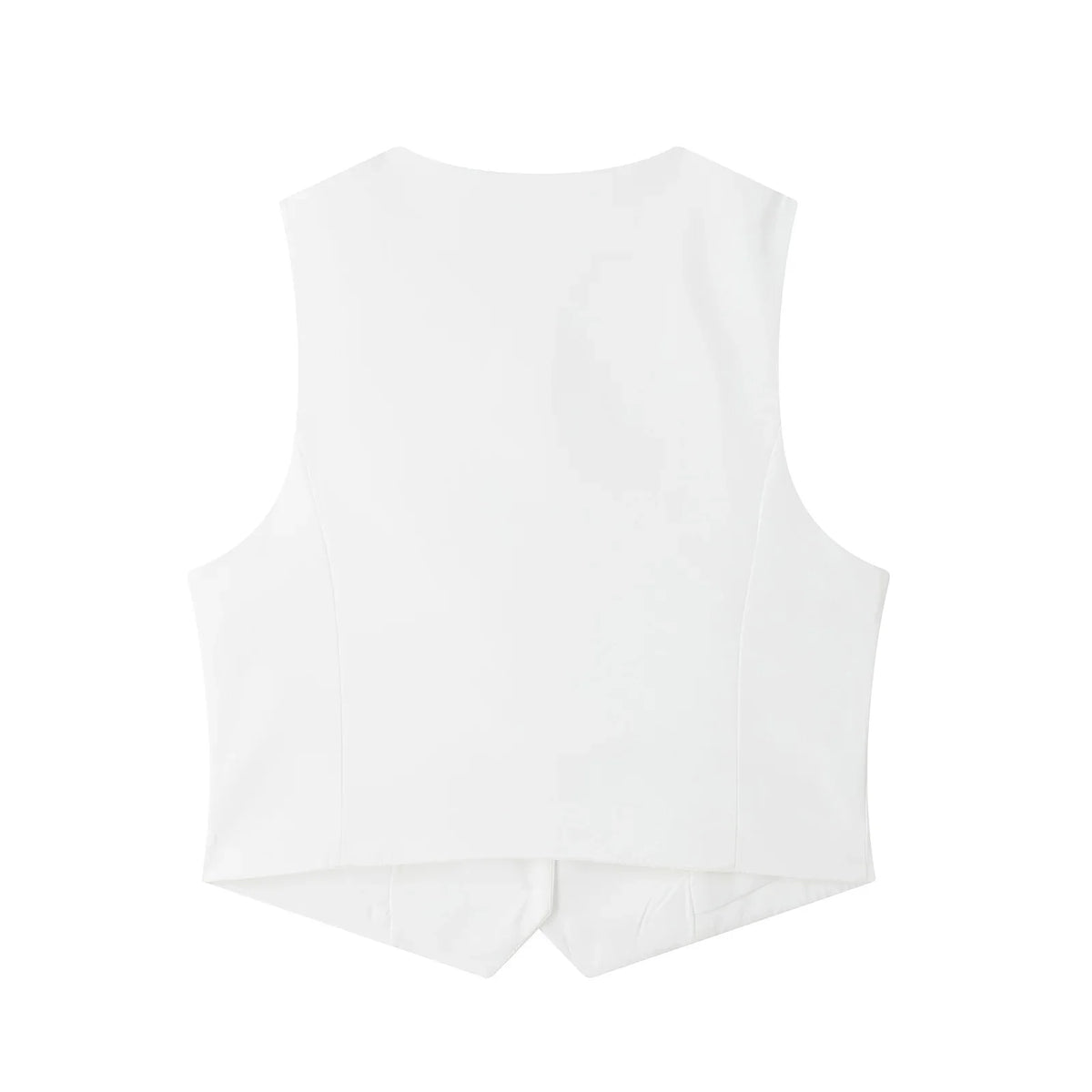Cropped Formal Vests Woman Office Sleeveless Women's Suit Vest Summer Button Black White Short Vest Casual Working Vest