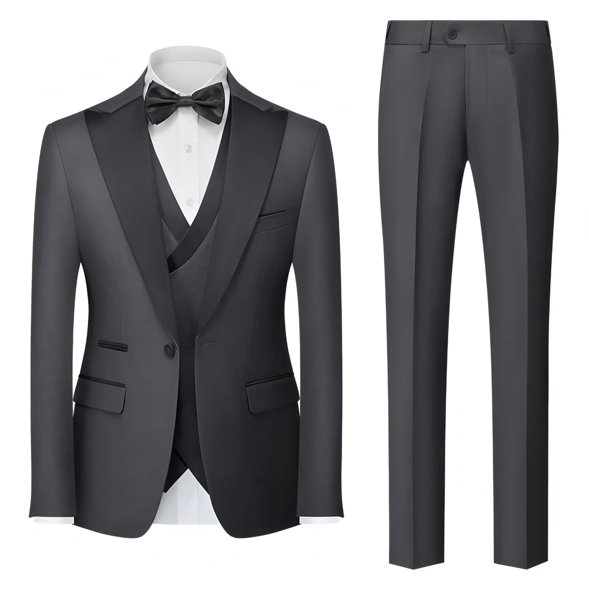 Men's Suit 3 Pieces Set Slim Fit Business Leisure Banquet Wedding Groom Dress Jacket Vest with Pants