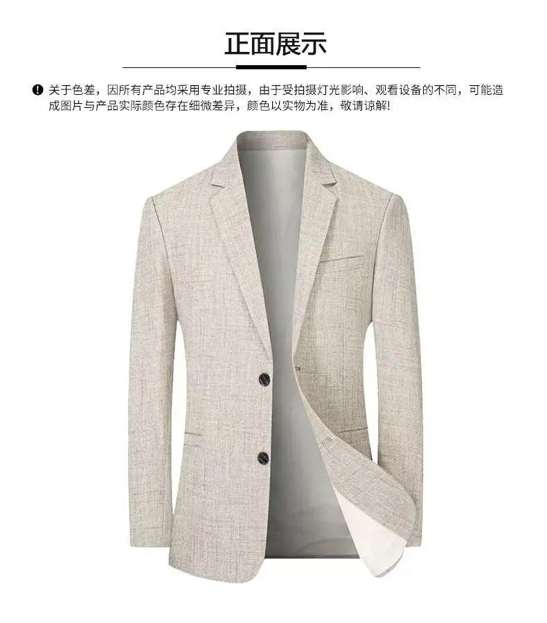 Spring And Autumn Style Casual New Blazer Middle Aged Men Shopping Daily Suit Jackets Comfortable Fashion Outerwear