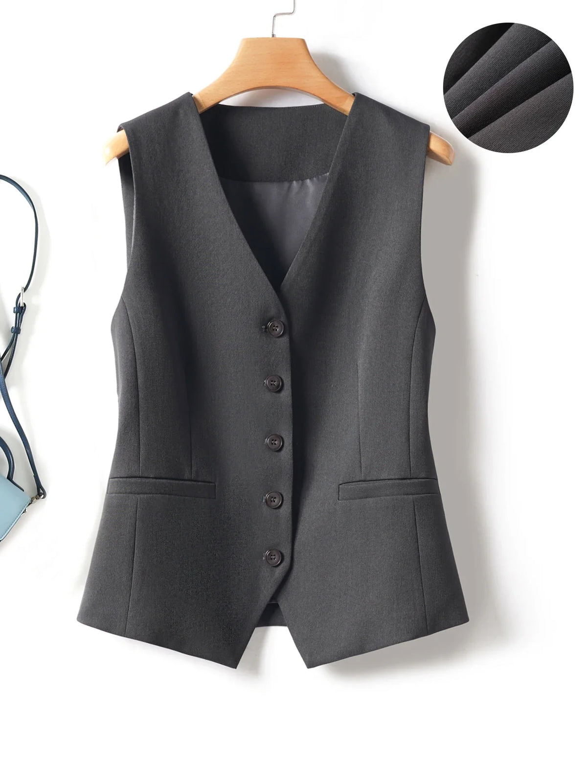 Single-Breasted Layered Suit Vest for Women Suitable for Spring and Autumn Can Be Worn as an Inner or Outer Layer Stylish Off