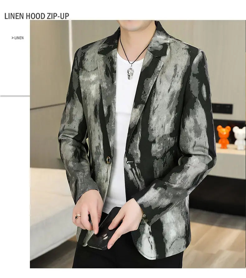 Blazer Fashionable Outdoor Travel Trend Slim-fit Gentleman's Youthful Wedding Versatile Host Casual Korean Style Men's Blazer