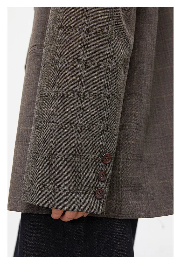 New Women Blazers Single-breasted Loose Casual Retro Striped Office Ladies Suit Jacket Female Coat Spring Autumn 2026