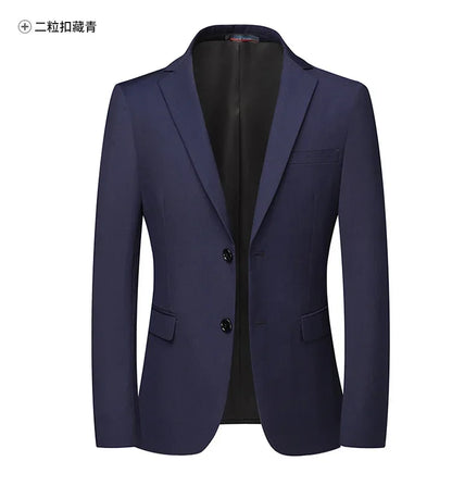 Solid Color Blazer Men's Fashion Business Solid Color British Style Professional Work Groom Wedding Dress Best Man Blazer Jacket