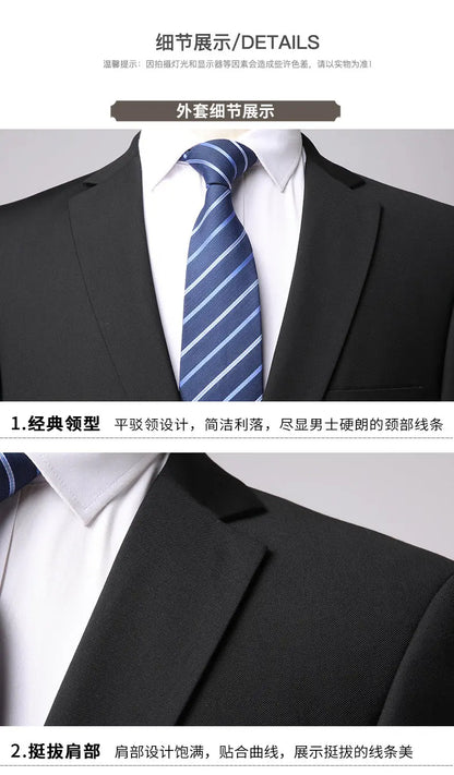 Men's 3-Piece Suit Set Single Breasted Smart Casual Formal Wear for Travel & Business – Available in S to 4XL
