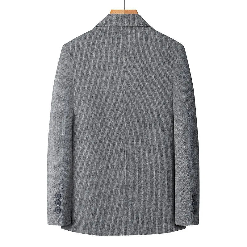KIDWHXR Four Seasons Man Blazer British Style Single-breasted Male Outerwear Business Casual Loose Long Sleeve Men Suit Coat