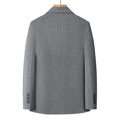 KIDWHXR Four Seasons Man Blazer British Style Single-breasted Male Outerwear Business Casual Loose Long Sleeve Men Suit Coat
