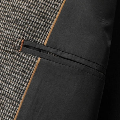 Man Suit Coat Vintage Patchwork Single-breasted Men Blazer Slim Long Sleeve Pocket Male Business Casual Outerwear