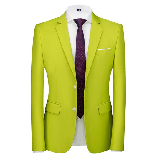 Men's Slim Fit Wedding Blazer – 16 Colors, Single Breasted, Formal Style, Sizes M–6XL