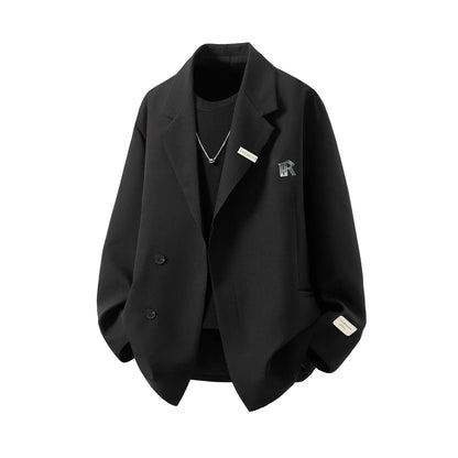 Man Dress Luxury Suit Jacket Japanese Uniform Coats 2026 Yamamoto Style Unisex Metal Buckle Shoulder Pads Black Cool Streetwear