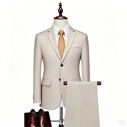 Men's 2 Piece Suit , Two Button Slim Fit Solid Jacket and Pants Set, Suits for Men Prom Party Wedding & Business