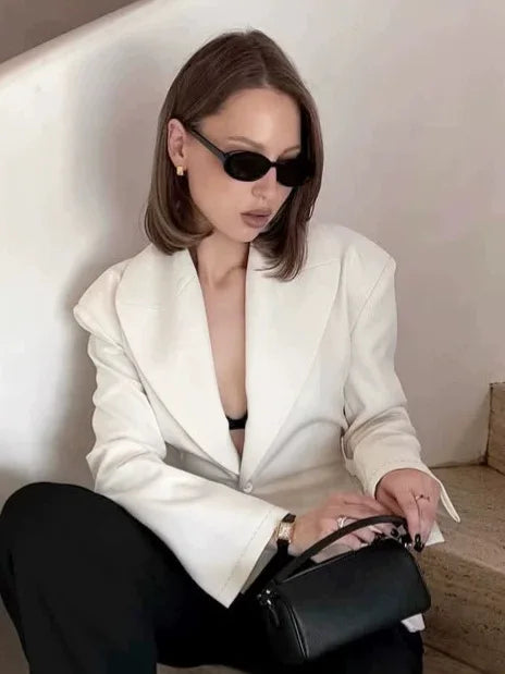 Winter,European,Clothes,Workplace,Office,Suit coat,Chic,Elegance,Women,Tops,Long Sleeve,Lace up,Pocket,Jacket,2026,New,6721002